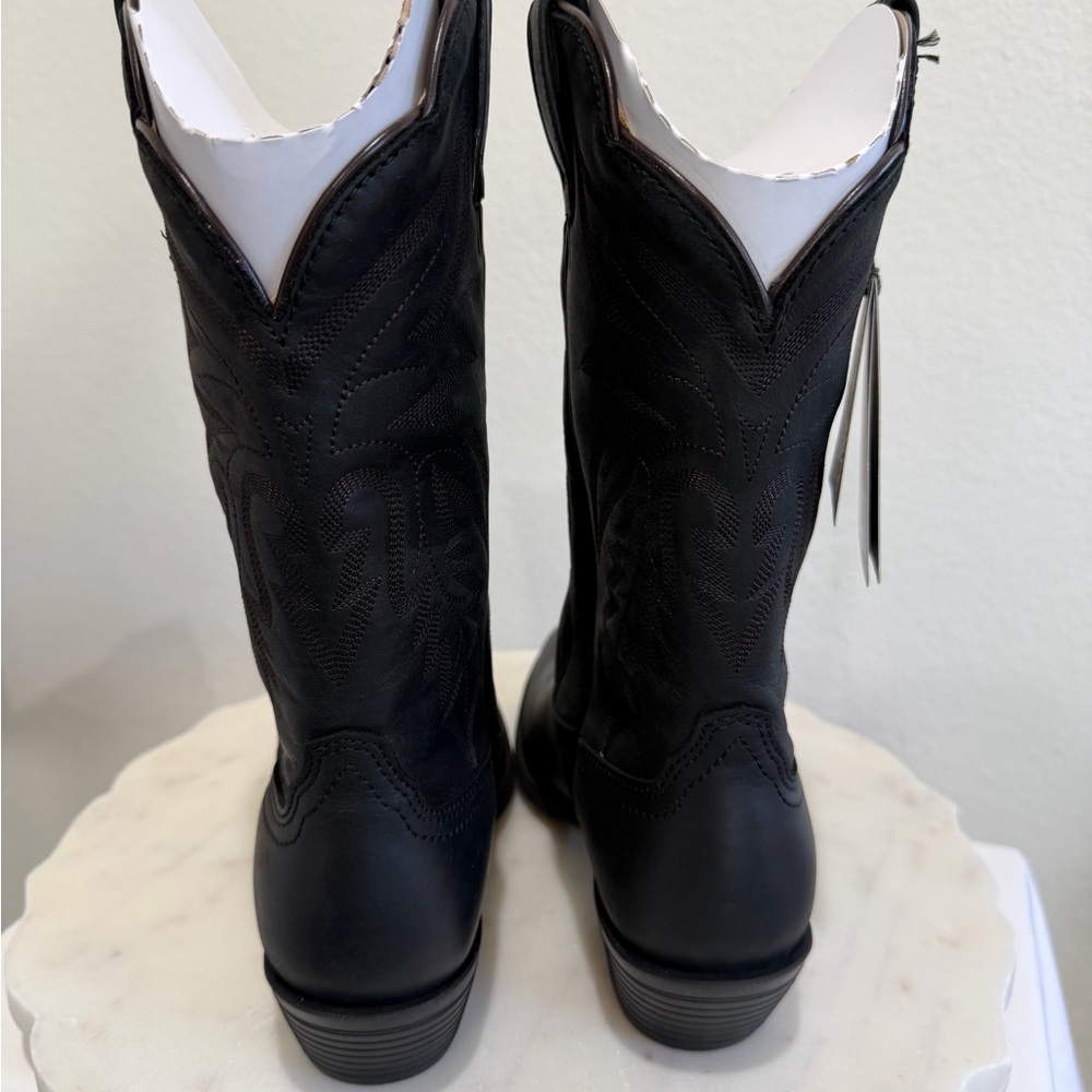 Shyanne Black Leather Western Heeled Boots NIB Size 9M - Picture 4 of 14
